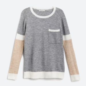 XS Pink Clover Crewneck Colorblock Sweater